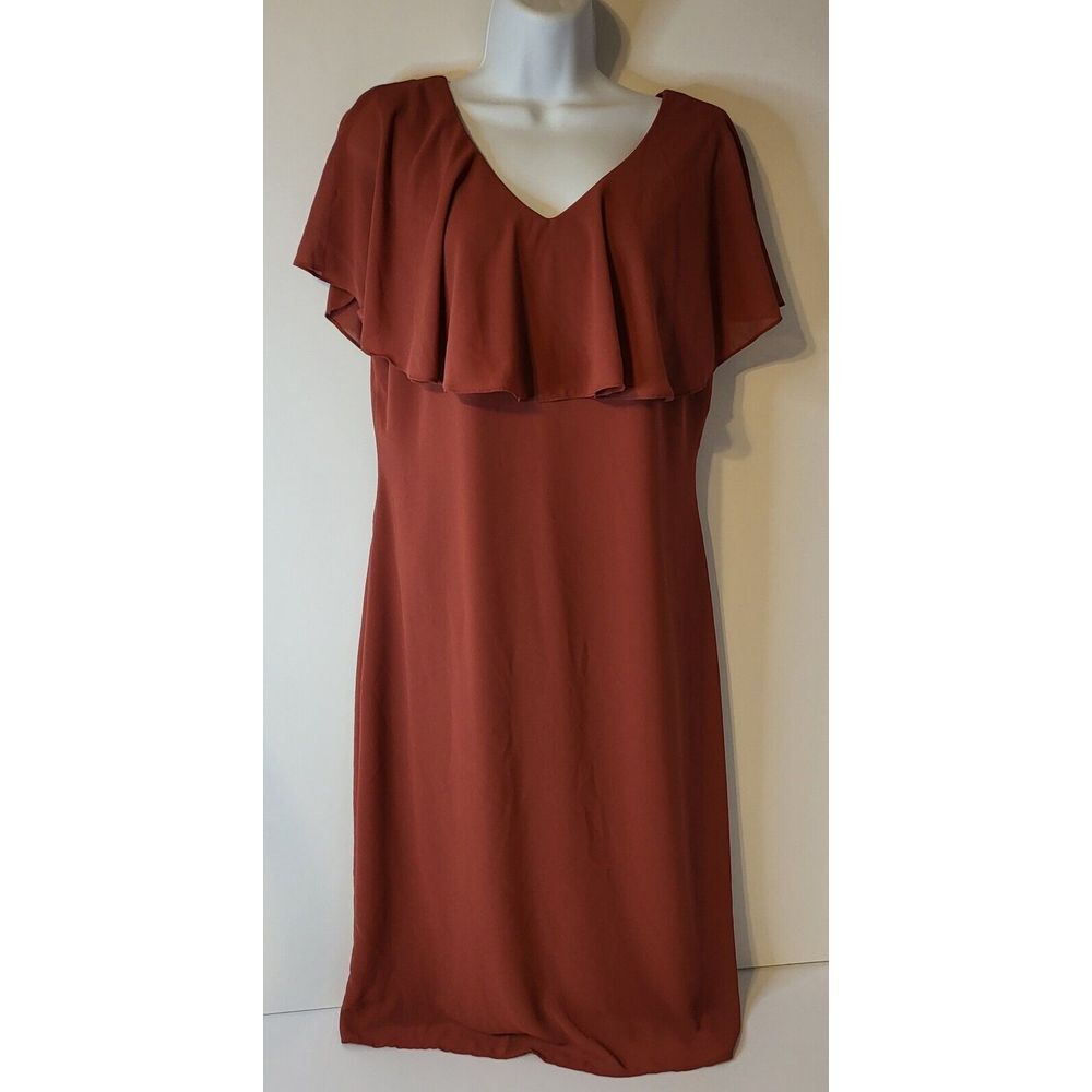 Grace Karin Dress Rust Formal Wedding guest Party Mid Length women's Size Small